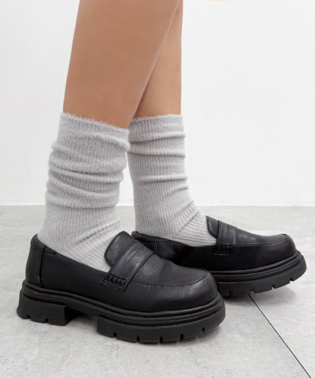 シャギールーズソックス(23-25cm)/Lグレー