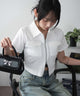 ポケットデザインWZIPトップス/オフホワイト モデル：159cm F着用