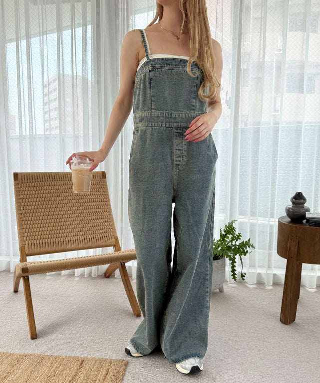 デニム中濃加工 モデル：160cm F着用
