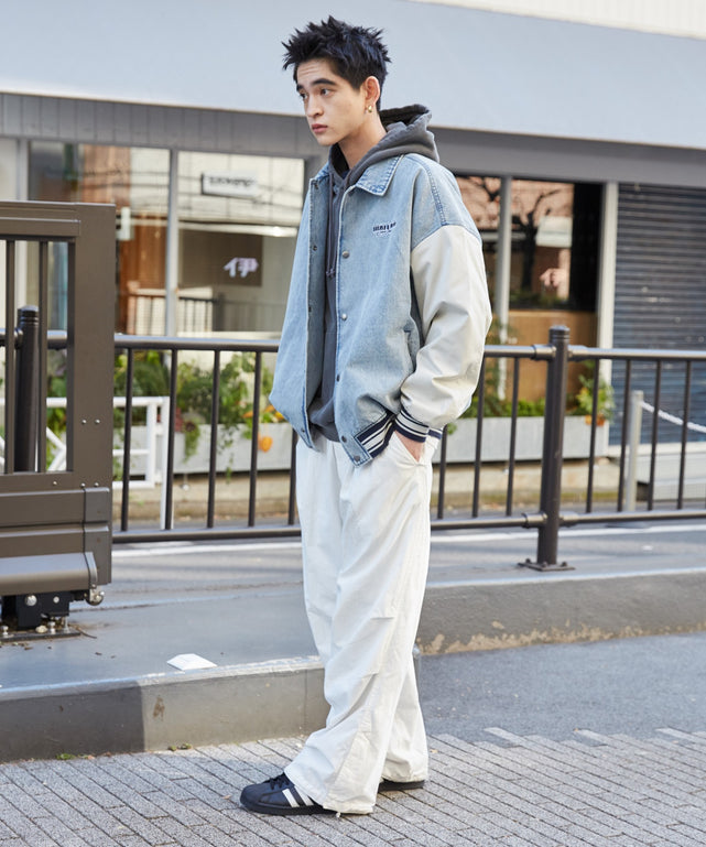 デニム淡加工 モデル：180cm L着用