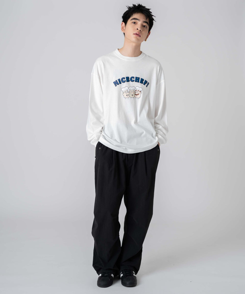 柄6 ホワイト モデル：180㎝　L着用