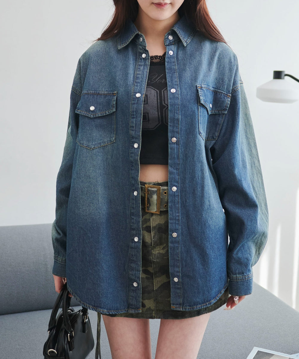 デニム中濃　モデル:160cm F着用