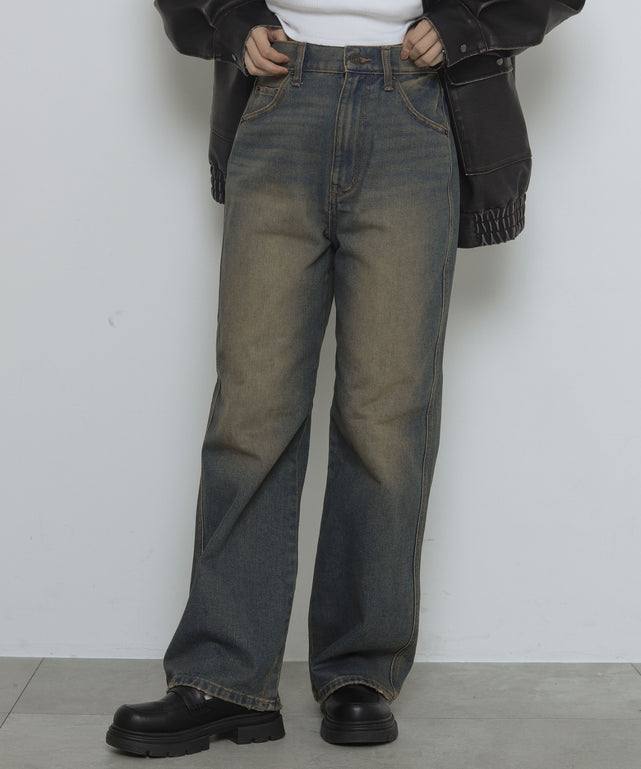 デニム濃加工　モデル：163cm M着用
