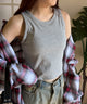 なちゅ盛れカップインアメスリタンク/杢グレー　モデル:160cm M着用