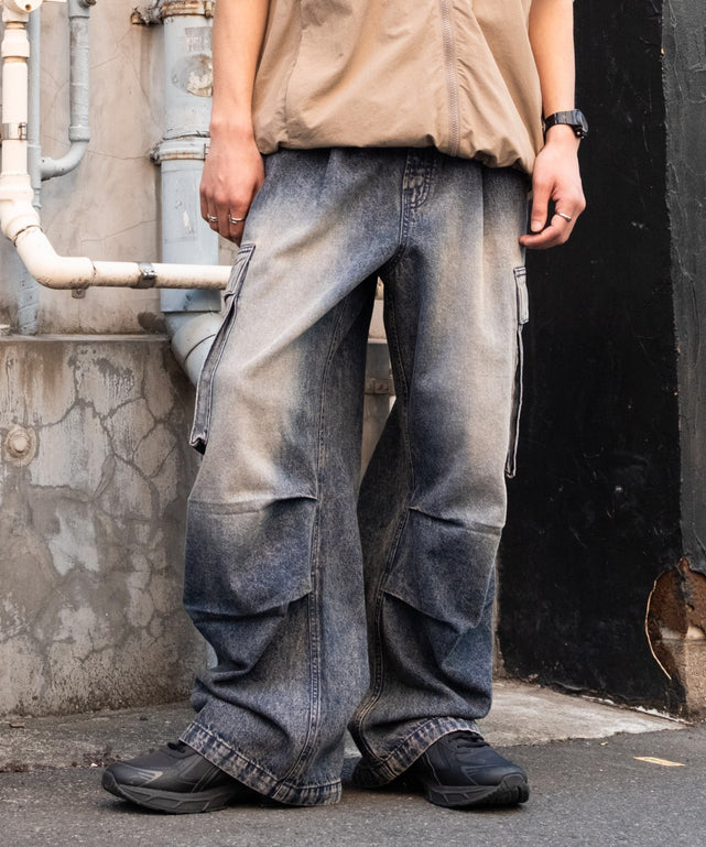 デニム中濃加工 モデル：175cm L着用