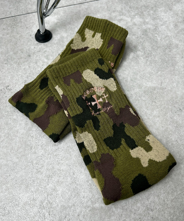 バック刺繍底パイルクルーソックス(23-25cm)/柄2