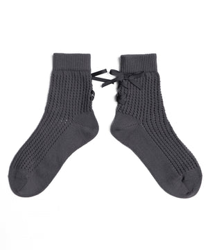 レースアップリボンソックス(23-25cm)