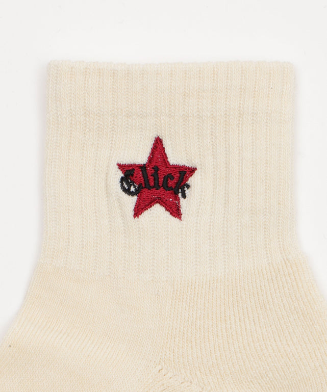 スター刺繍アンクルパイルソックス(23-25cm)