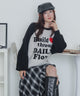 フラッフィーグラフィックニットBIGプルオーバー/柄１１　モデル：163cm F着用