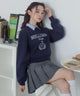 シャツドッキングジャガードニット/ネイビー　モデル：163cm F着用