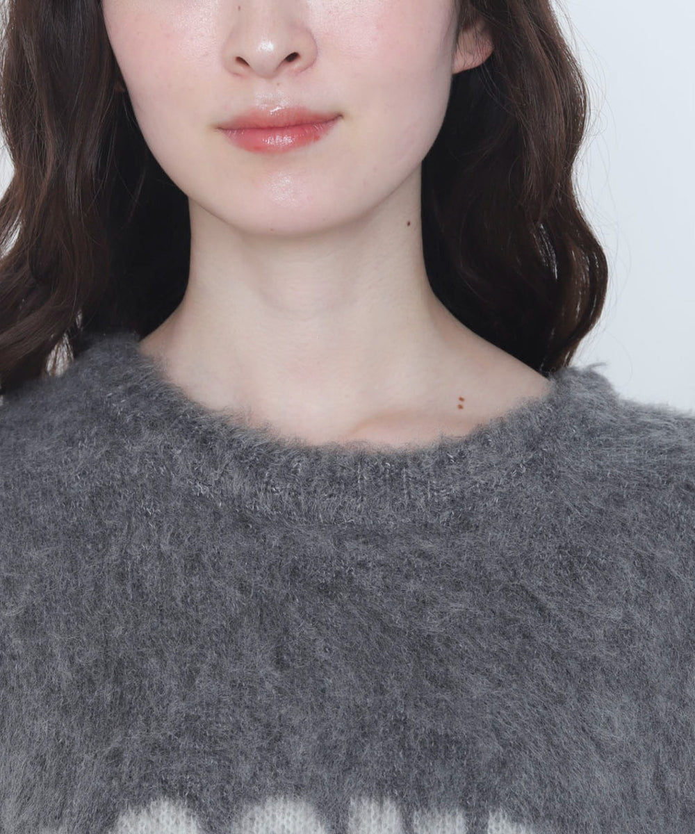 モヘアタッチBROOKLYNロゴニット