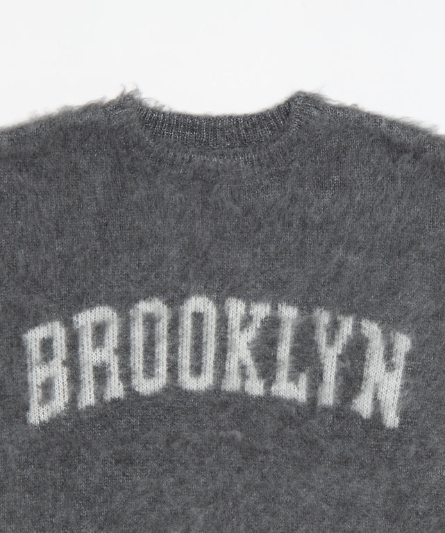 モヘアタッチBROOKLYNロゴニット