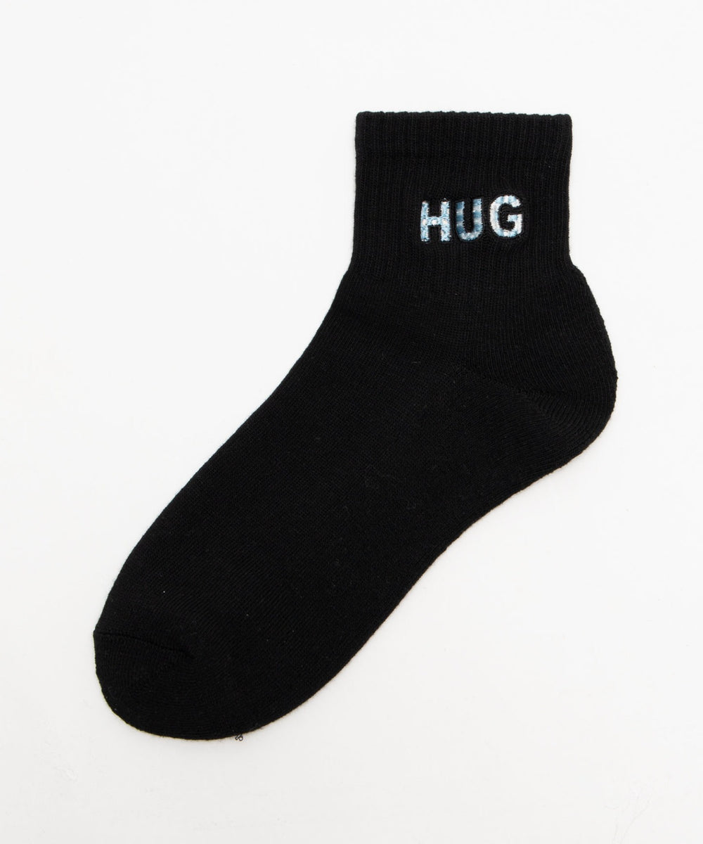 HUG刺繍アンクルパイルソックス(23-25cm)