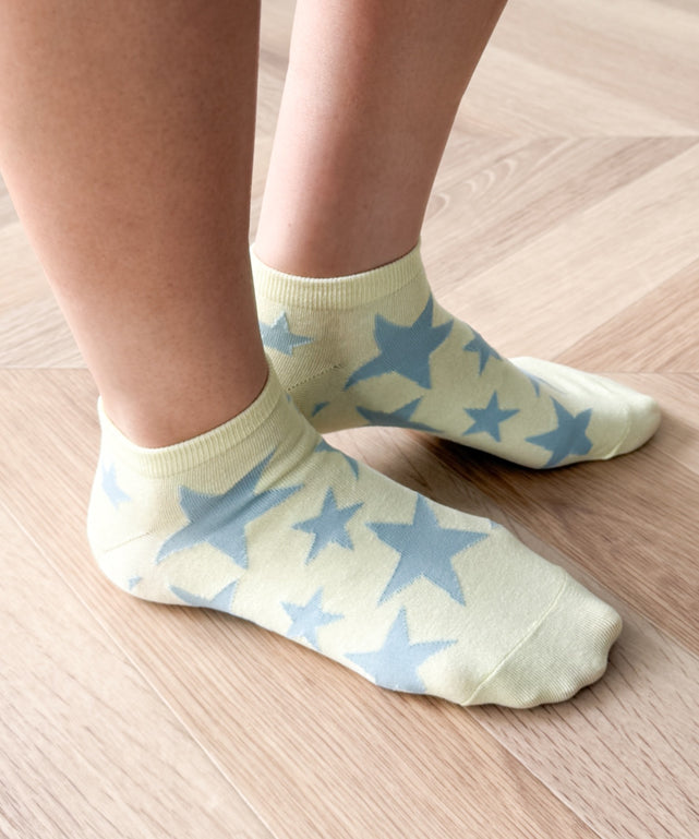 ランダムスター総柄ショートソックス(23-25cm)/Lイエロー