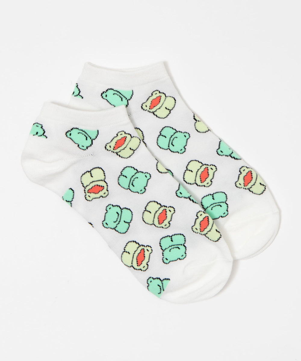 ゆるアニマル総柄ショートソックス(23-25cm)