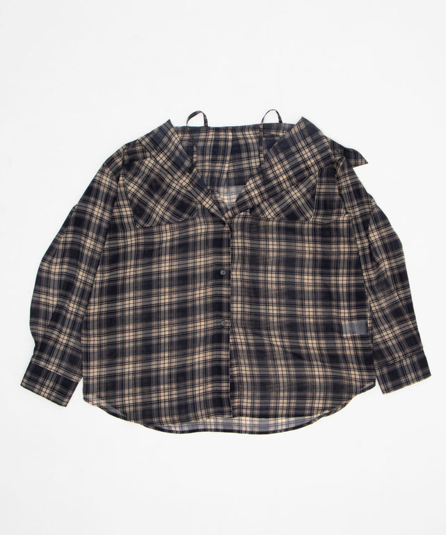 2WAYオフショルシアーチェックシャツ