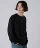 クルーネックコットンT(LS)/ブラック モデル：175cm L着用