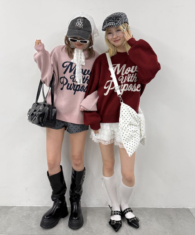 グラフィックニットプルオーバー