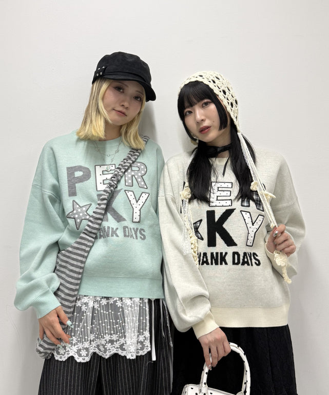 グラフィックニットプルオーバー