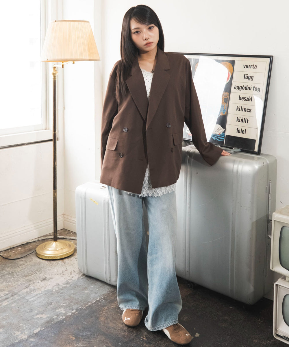 ブラウン　モデル：159cm F着用