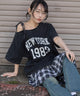 ２WAYグラフィックワンショルBIGT/柄5 モデル：159cm F着用