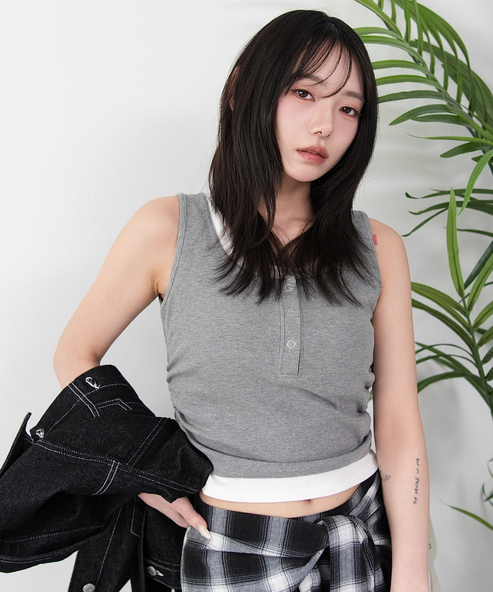 杢グレー モデル：159cm F着用