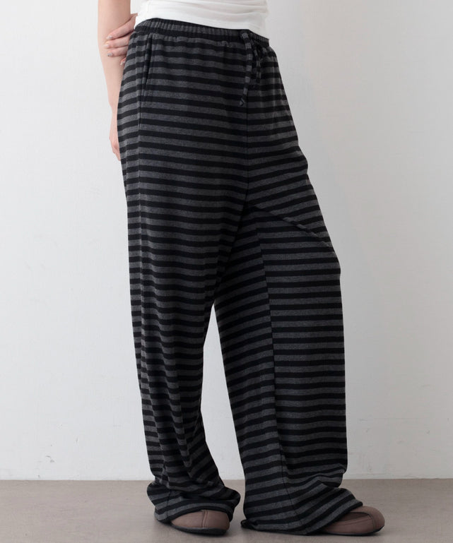ボーダーカット2WAYパンツ/Dグレー　モデル：159cm F着用