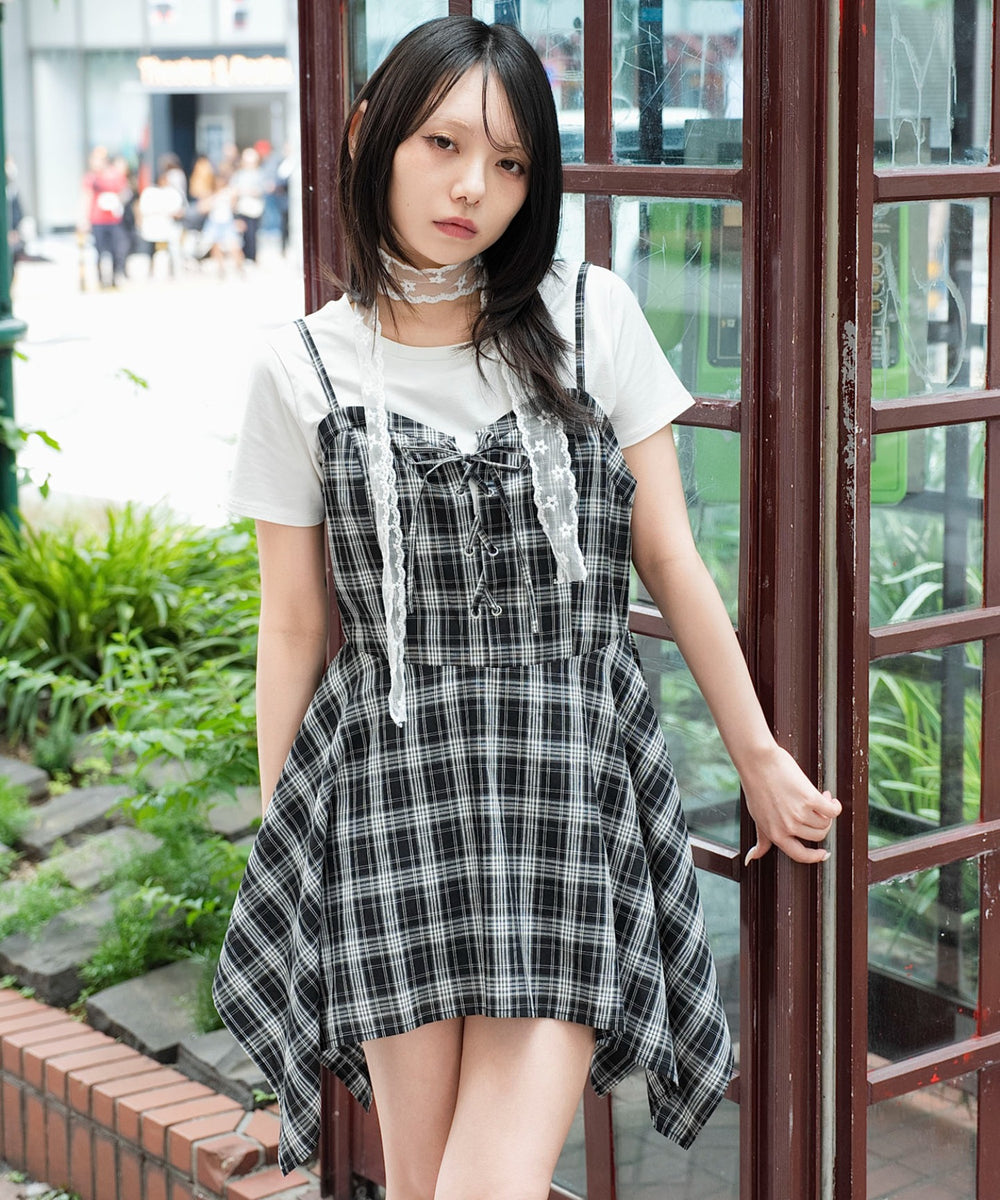 ブラックチェック１モデル：159cm F着用