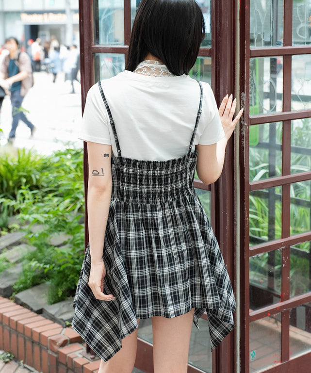 ブラックチェック１モデル：159cm F着用