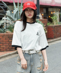 ワンポイント刺繍リンガーT（SS）