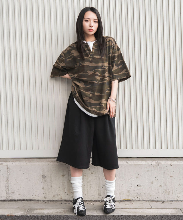 カモフラレイヤードスキッパーT