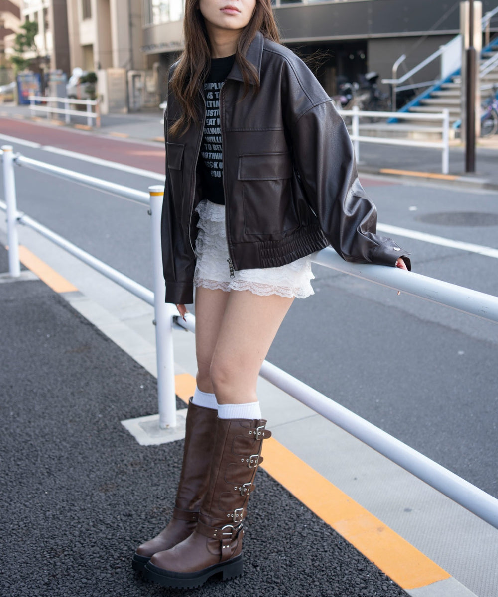 ブラウン　モデル：155cm F着用