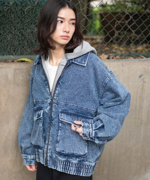 デニム中濃加工 モデル：175cm L着用