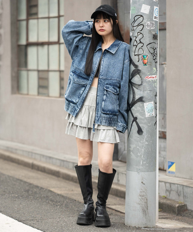 デニム中濃加工　モデル：161cm M着用