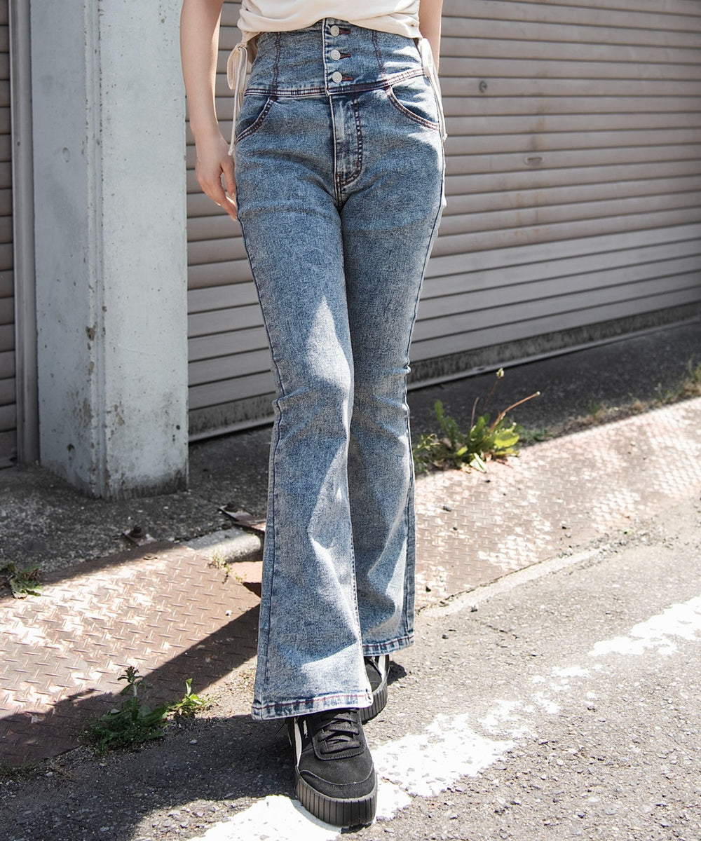 デニム中濃加工　モデル：159cm M着用