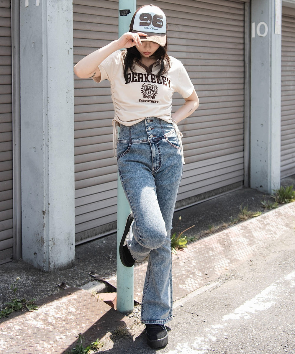 デニム中濃加工　モデル：159cm M着用