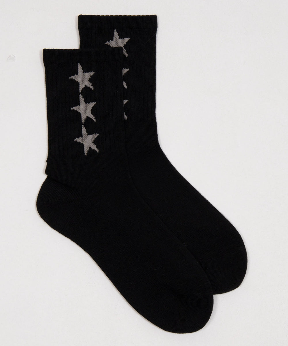 3連スターデザインソックス(23-25cm)