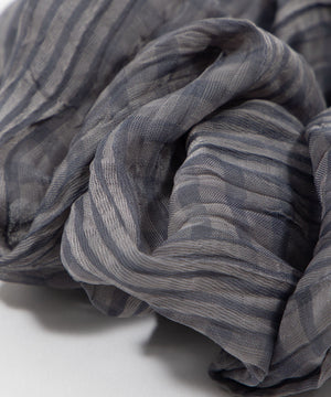 Lシフォンストライプシュシュ
