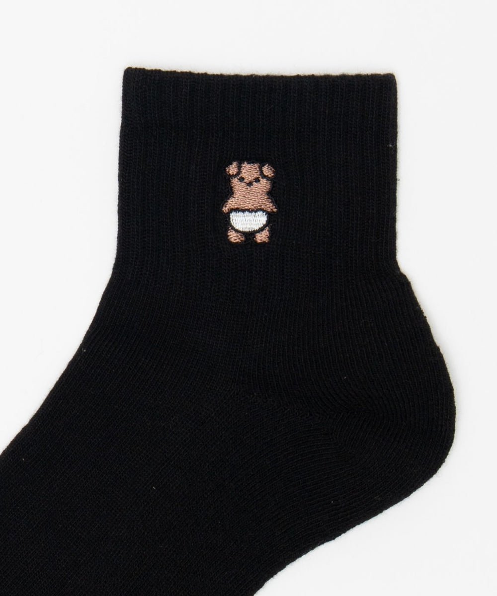 パンツアニマル刺繍アンクルパイルソックス(23-25cm)