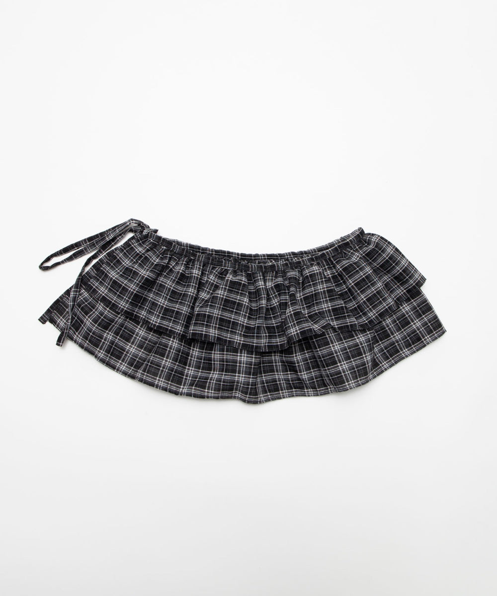 チェックダブルラップスカート
