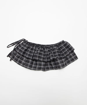 チェックダブルラップスカート