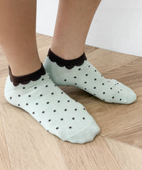 フリルドット柄ショートソックス(23-25cm)