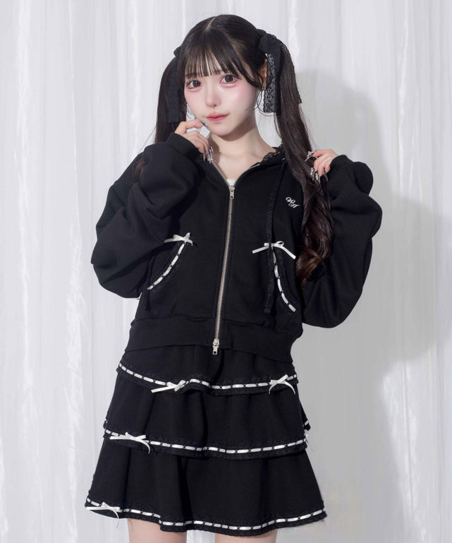 ばれりんリボンパーカー/ブラック