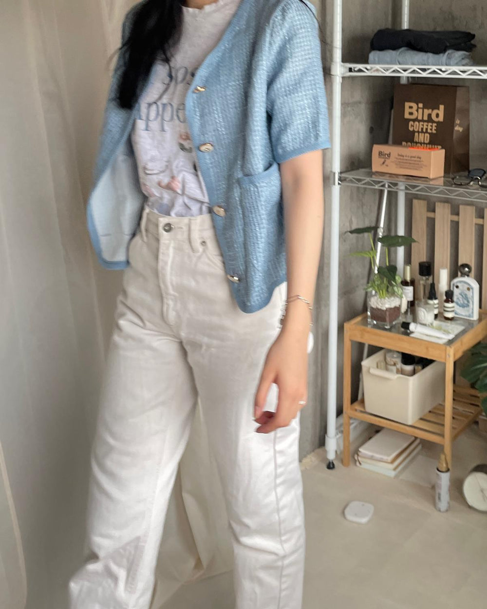 ツイードハーフスリーブジャケット