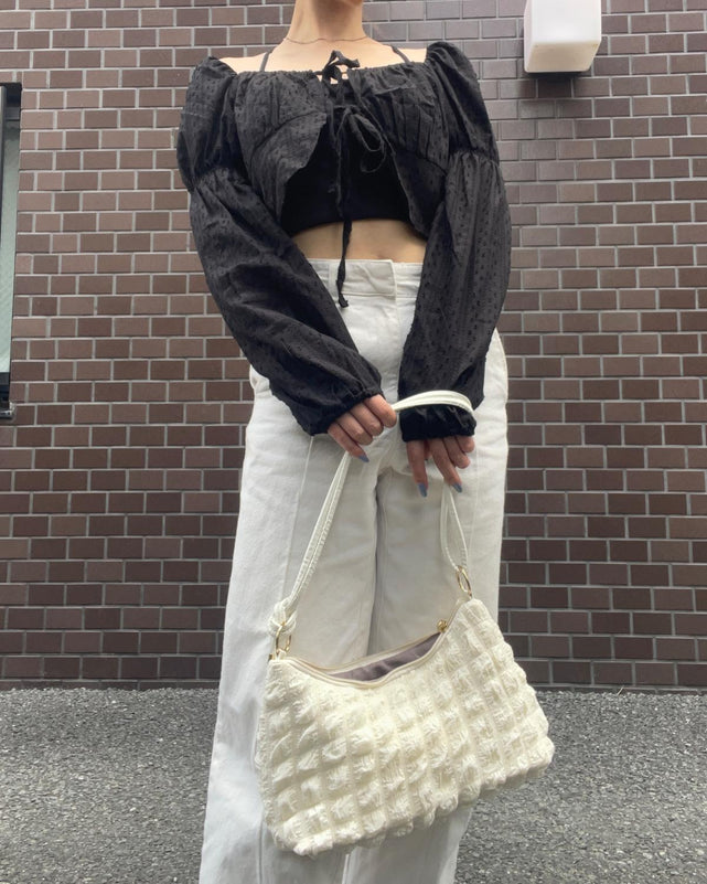 フロントリボンブラウス