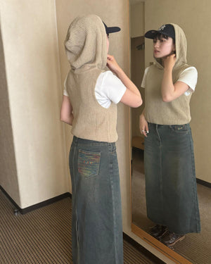 ノースリニットフーディ
