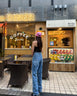 カッティングワイドデニム　