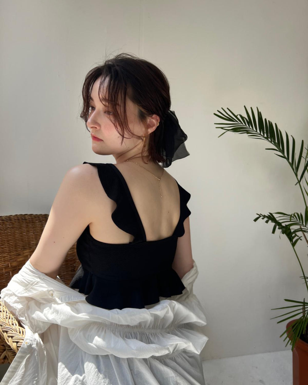 ハイウエストフリルスウィムウェア