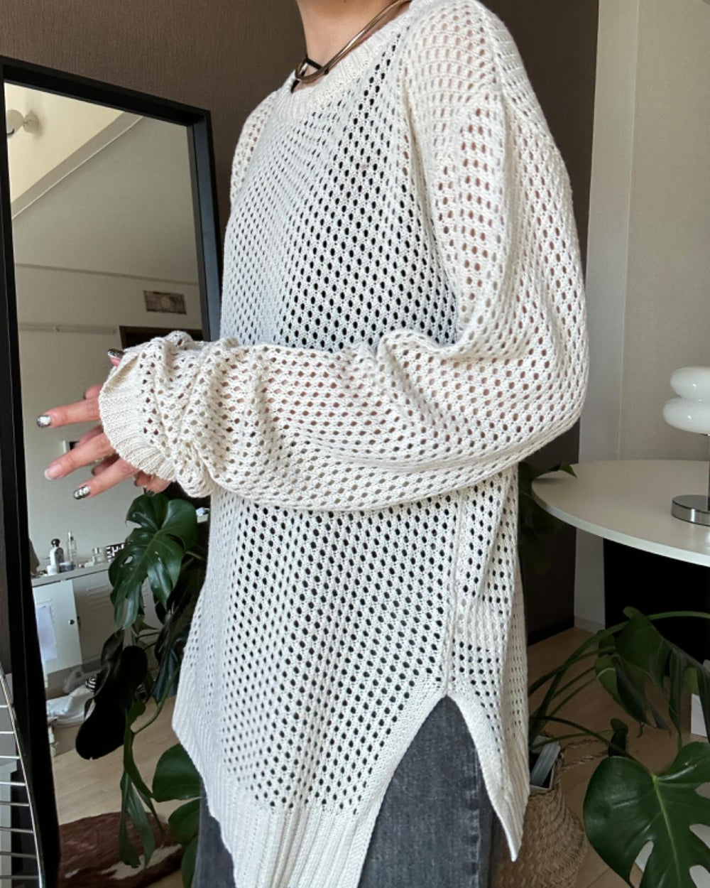メッシュカットソー