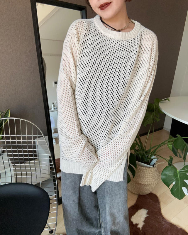 メッシュカットソー